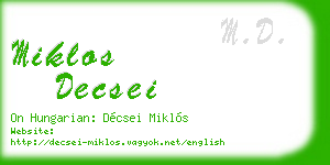 miklos decsei business card